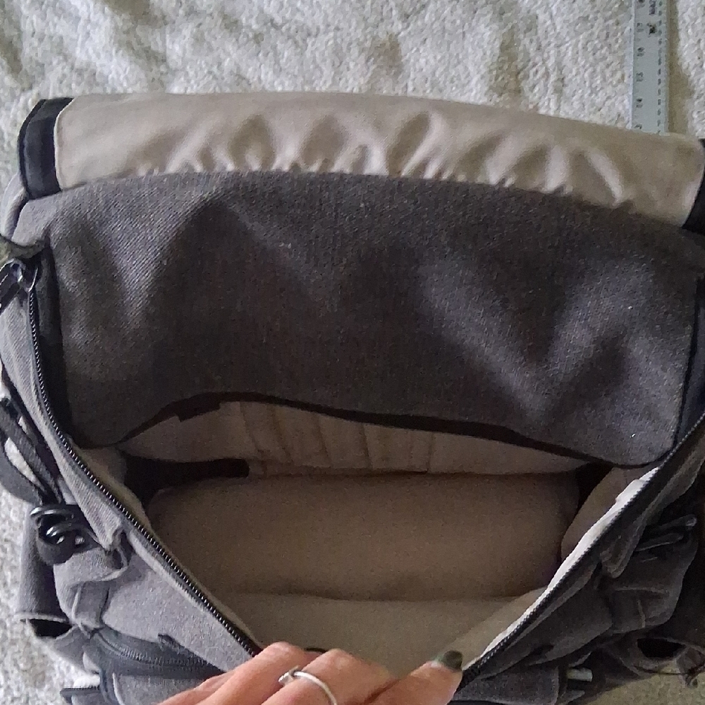 Stylish Gray Canvas Camera  Backpack - Picture 7 of 11